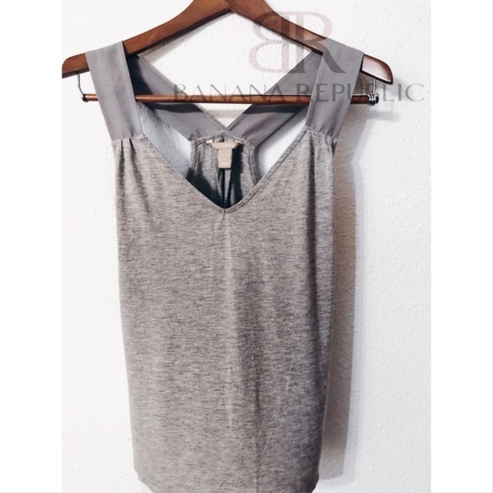 Banana Republic heather gray drape back tank top nwot